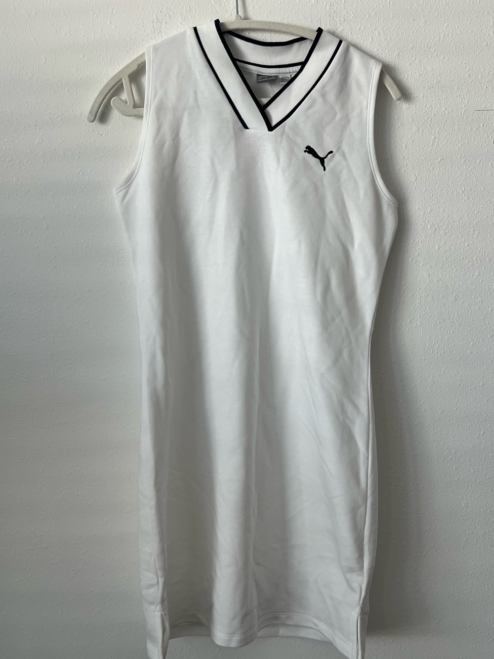 Puma White Sleeveless Dress with Black Trim